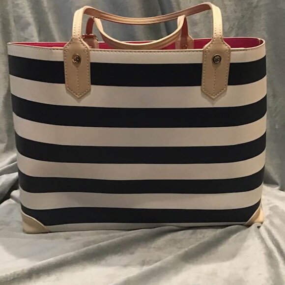 Spartina 449 Navy Stripe Tote Bag Set - Picture 3 of 11
